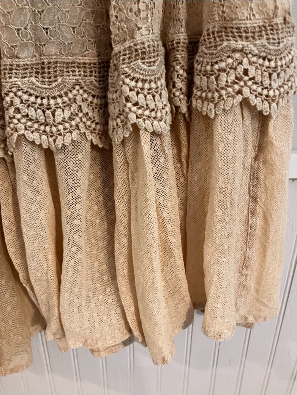Young Threads Boho Lace Tiered Vintage Lace Pants - Beige NWT - Picture 5 of 7